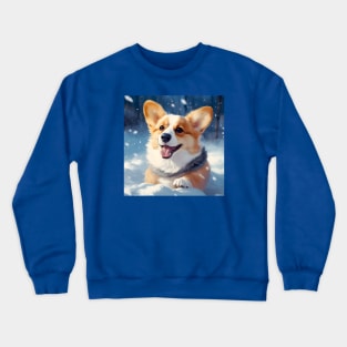 Corgi in the snow Crewneck Sweatshirt